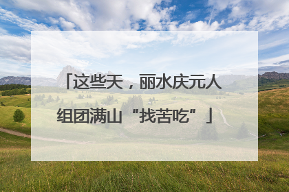 这些天，丽水庆元人组团满山“找苦吃”