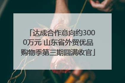 达成合作意向约3000万元 山东省外贸优品购物季第三期圆满收官