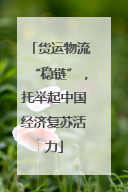 货运物流“稳链”，托举起中国经济复苏活力