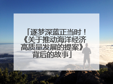 逐梦深蓝正当时！《关于推动海洋经济高质量发展的提案》背后的故事
