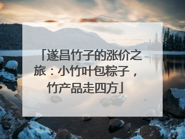 遂昌竹子的涨价之旅：小竹叶包粽子，竹产品走四方