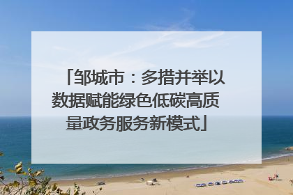 邹城市：多措并举以数据赋能绿色低碳高质量政务服务新模式