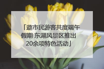 邀市民游客共度端午假期 东湖风景区推出20余项特色活动