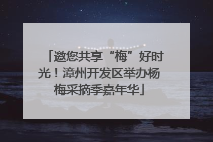 邀您共享“梅”好时光！漳州开发区举办杨梅采摘季嘉年华