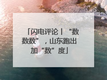 闪电评论丨“数数数”，山东跑出加“数”度