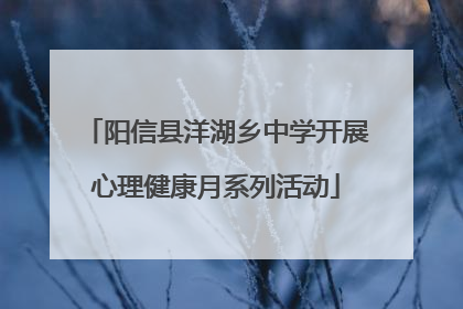 阳信县洋湖乡中学开展心理健康月系列活动