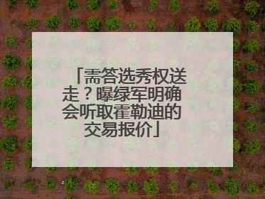 需答选秀权送走？曝绿军明确会听取霍勒迪的交易报价