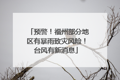 预警！福州部分地区有暴雨致灾风险！台风有新消息