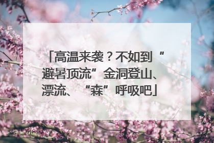 高温来袭？不如到“避暑顶流”金洞登山、漂流、“森”呼吸吧