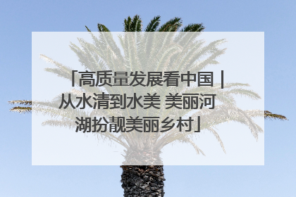 高质量发展看中国｜从水清到水美 美丽河湖扮靓美丽乡村