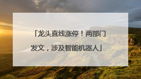 龙头直线涨停！两部门发文，涉及智能机器人