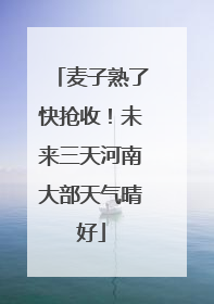 麦子熟了快抢收！未来三天河南大部天气晴好