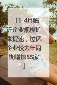 1-4月临沂企业规模扩张提速，过亿企业较去年同期增加55家