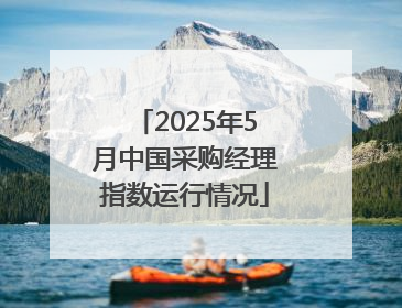2025年5月中国采购经理指数运行情况