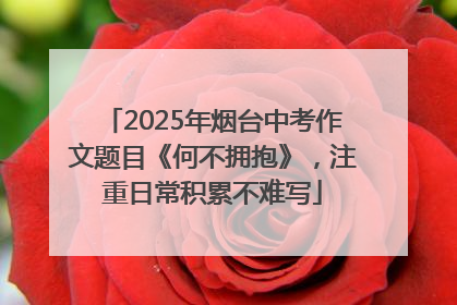 2025年烟台中考作文题目《何不拥抱》，注重日常积累不难写