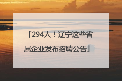 294人！辽宁这些省属企业发布招聘公告