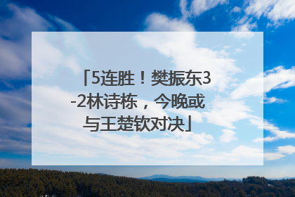 5连胜！樊振东3-2林诗栋，今晚或与王楚钦对决