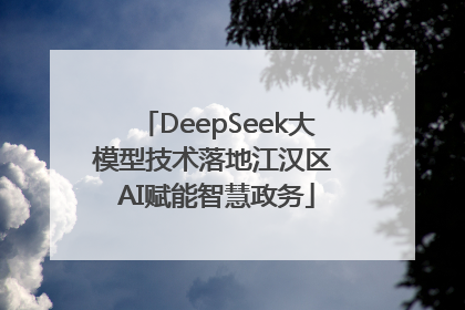 DeepSeek大模型技术落地江汉区 AI赋能智慧政务